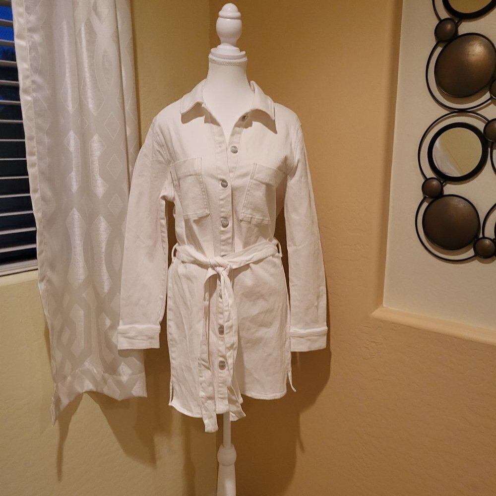 Sanctuary Jessa Tied Denim Jacket off white Size Medium New With Tags - Picture 2 of 11